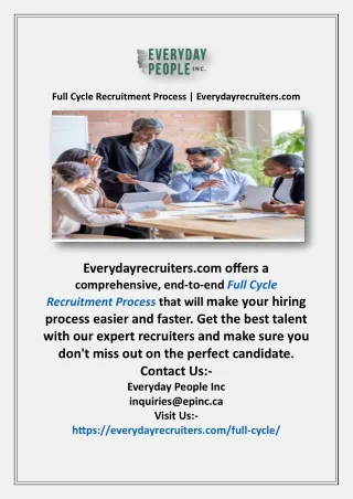 Full Cycle Recruitment Process | Everydayrecruiters.com