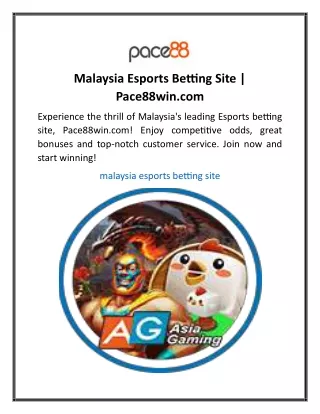 Malaysia Esports Betting Site