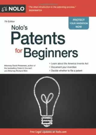 [PDF] READ] Free Nolo's Patents for Beginners (Nolo's For Beginners) bestse