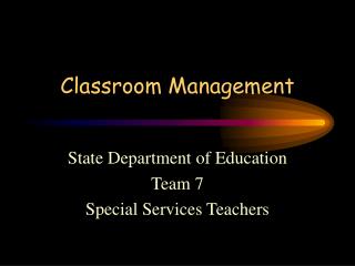 Classroom Management