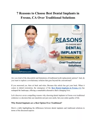 7 Reasons to Choose Best Dental Implants in Fresno, CA Over Traditional Solutions