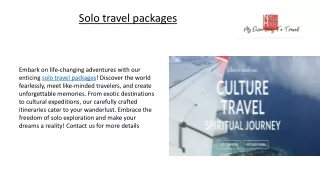 Solo travel packages