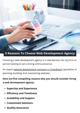 5 Reasons To Choose Web Development Agency