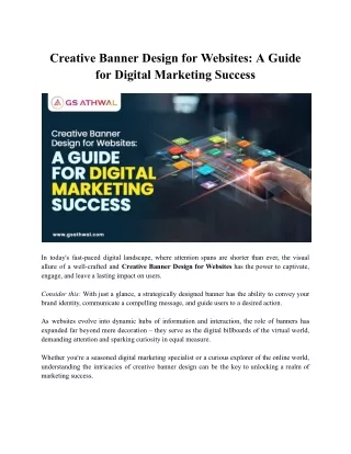 Creative Banner Design for Websites: A Guide for Digital Marketing Success