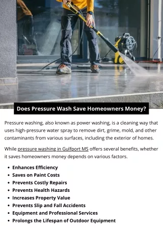 Does Pressure Wash Save Homeowners Money?