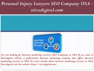 Personal Injury Lawyers SEO Company USA - stixxdigital.com