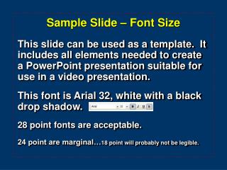 Sample Slide – Font Size