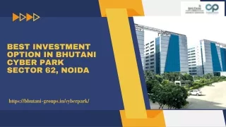 Best Investment Option In Bhutani Cyber Park Sector 62, Noida