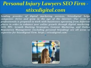 Personal Injury Lawyers SEO Firm - stixxdigital.com