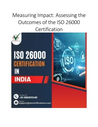 Measuring Impact: Assessing the Outcomes of the ISO 26000 Certification