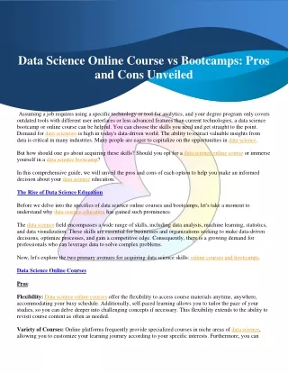 Data Science Online Course vs Bootcamps Pros and Cons Unveiled