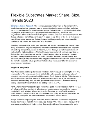 Flexible Substrates Market