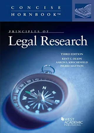 PDF KINDLE DOWNLOAD Principles of Legal Research (Concise Hornbook Series)