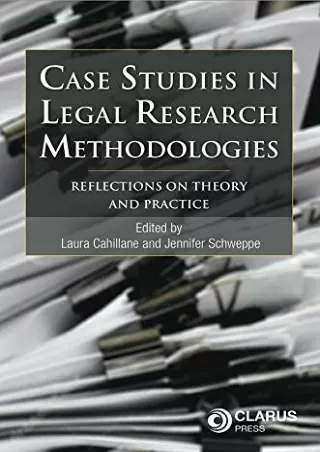 PDF Download Case Studies in Legal Research Methodologies: Reflections on T