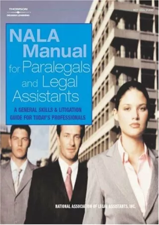 [PDF] DOWNLOAD EBOOK NALA Manual for Paralegal and Legal Assistants: A Gene