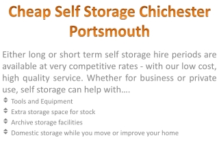 Storage chichester