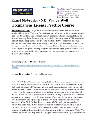 Exact Nebraska (NE) Water Operator License Practice Course