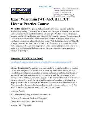 Exact Wisconsin (WI) ARCHITECT License Practice Course