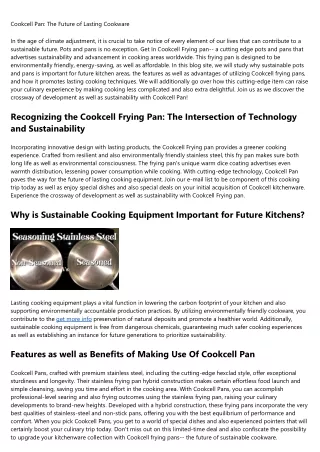 Cookcell Pan: All the Stats, Facts, and Data You'll Ever Need to Know