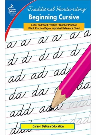 DOWNLOAD/PDF Carson Dellosa Beginning Cursive Handwriting Workbook for Kids Ages 7 ,