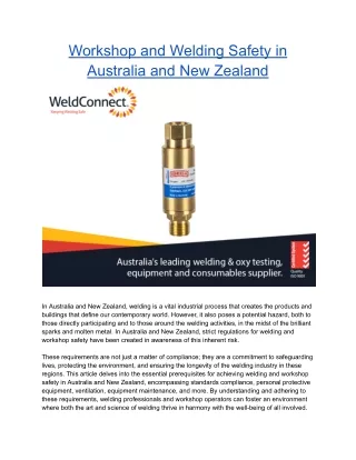 Workshop and Welding Safety in Australia and New Zealand (1)