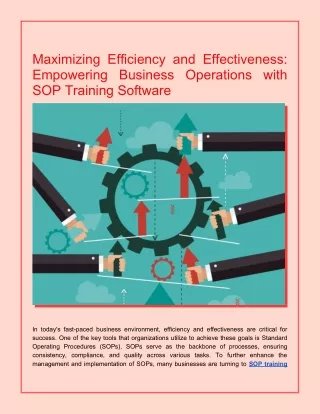 Maximizing Efficiency and Effectiveness: Empowering Business Operations with SOP