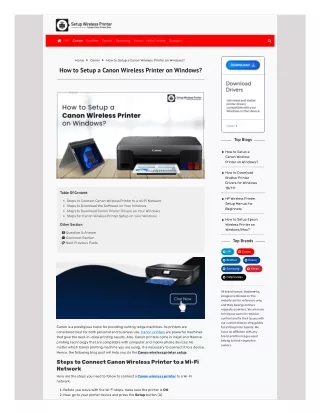 How to Setup a Canon Wireless Printer on Windows?