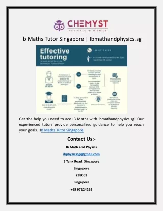 Ib Maths Tutor Singapore | Ibmathandphysics.sg