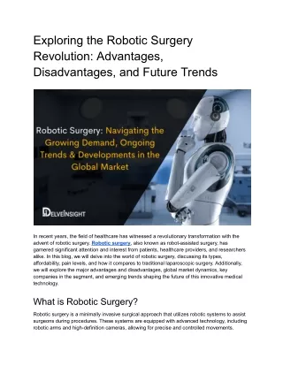 Robotic Surgery_ Navigating the Growing Demand, Ongoing Trends & Developments in the Global Market