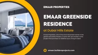 Emaar Greenside Residence Dubai E-Brochure