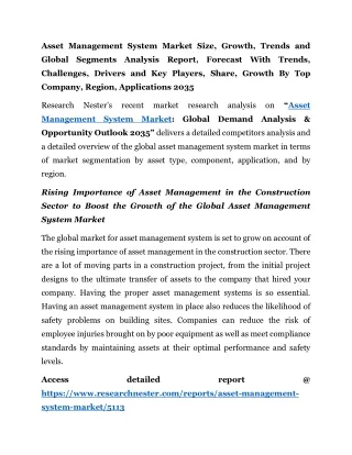 Asset Management System Market Key Players 2035