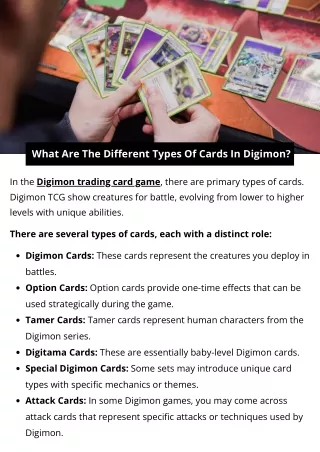 What Are The Different Types Of Cards In Digimon?