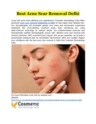 Best Acne Scar Removal Delhi