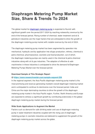 Diaphragm Metering Pump Market Size