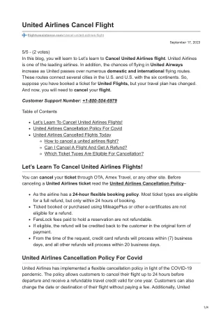 United Airlines Cancel Flight