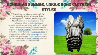 Bohemian Summer, Unique Boho Clothing Styles