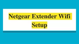 Netgear Extender Wifi Setup