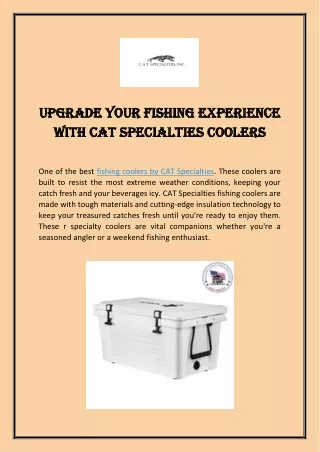 Upgrade Your Fishing Experience with Cat Specialties Coolers
