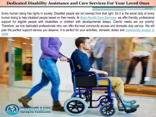 Dedicated Disability Assistance and Care Services For Your Loved Ones