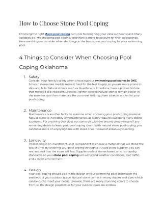 2023 - How to Choose Stone Pool Coping