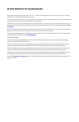 AI text detector for professionals