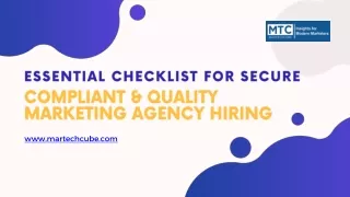 Essential Checklist for Secure, Compliant & Quality Marketing Agency Hiring