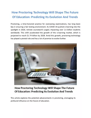 How Proctoring Technology Will Shape The Future Of Education