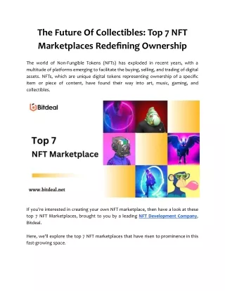 The Future Of Collectibles_ Top 7 NFT Marketplaces Redefining Ownership
