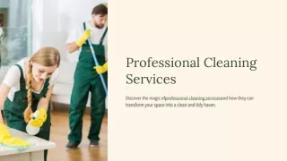 Benefits of Professional Cleaning Services