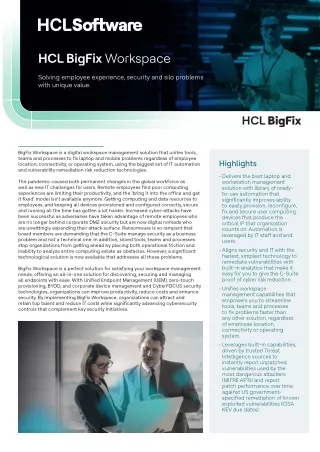 Solve Employee Experience, Security, and Silo Problems with HCL BigFix Workspace