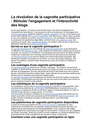 La révolution de la cagnotte participative : Stimuler l'engagement et l'interact