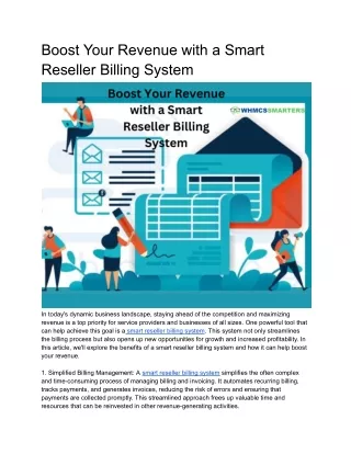 Boost Your Revenue with a Smart Reseller Billing System