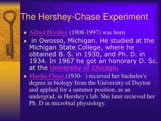 The Hershey-Chase Experiment