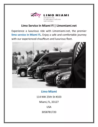 Limo Service In Miami Fl